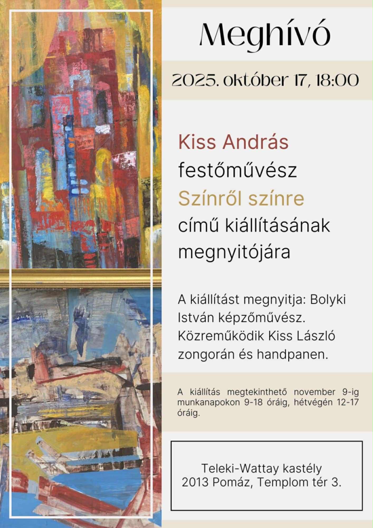 Kiss András festőművész Színről színre című kiállítása 1
