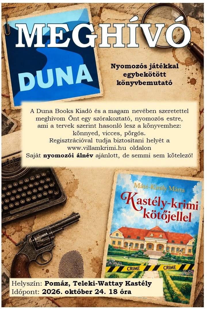 Nyomozós játékkal egybekötött könyvbemutató - Máté-Király Márta író 1